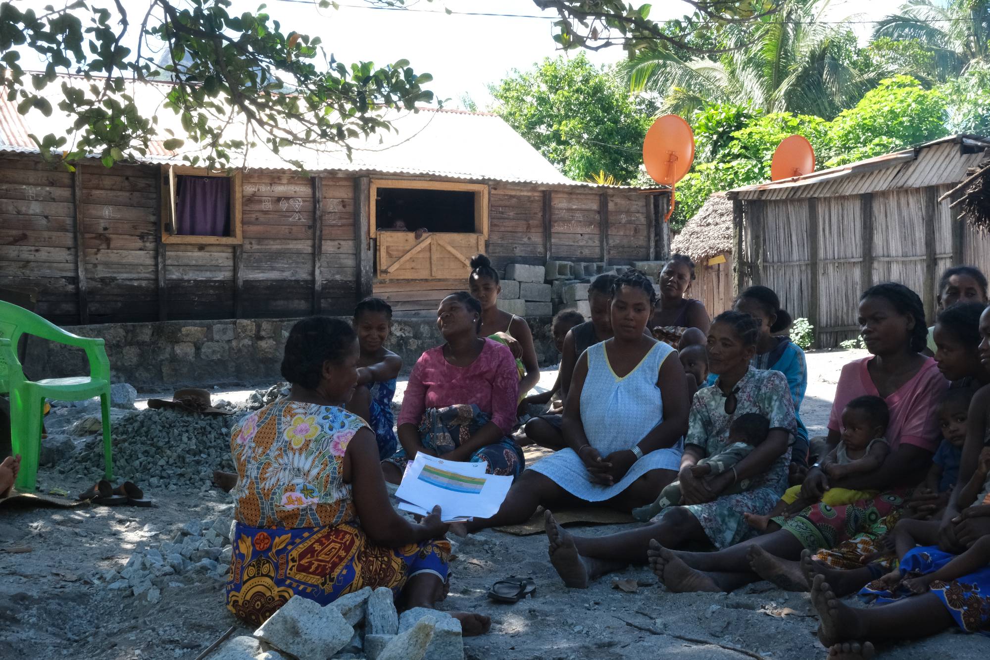 A Votsira education session with Mothers in Fort Dauphin.