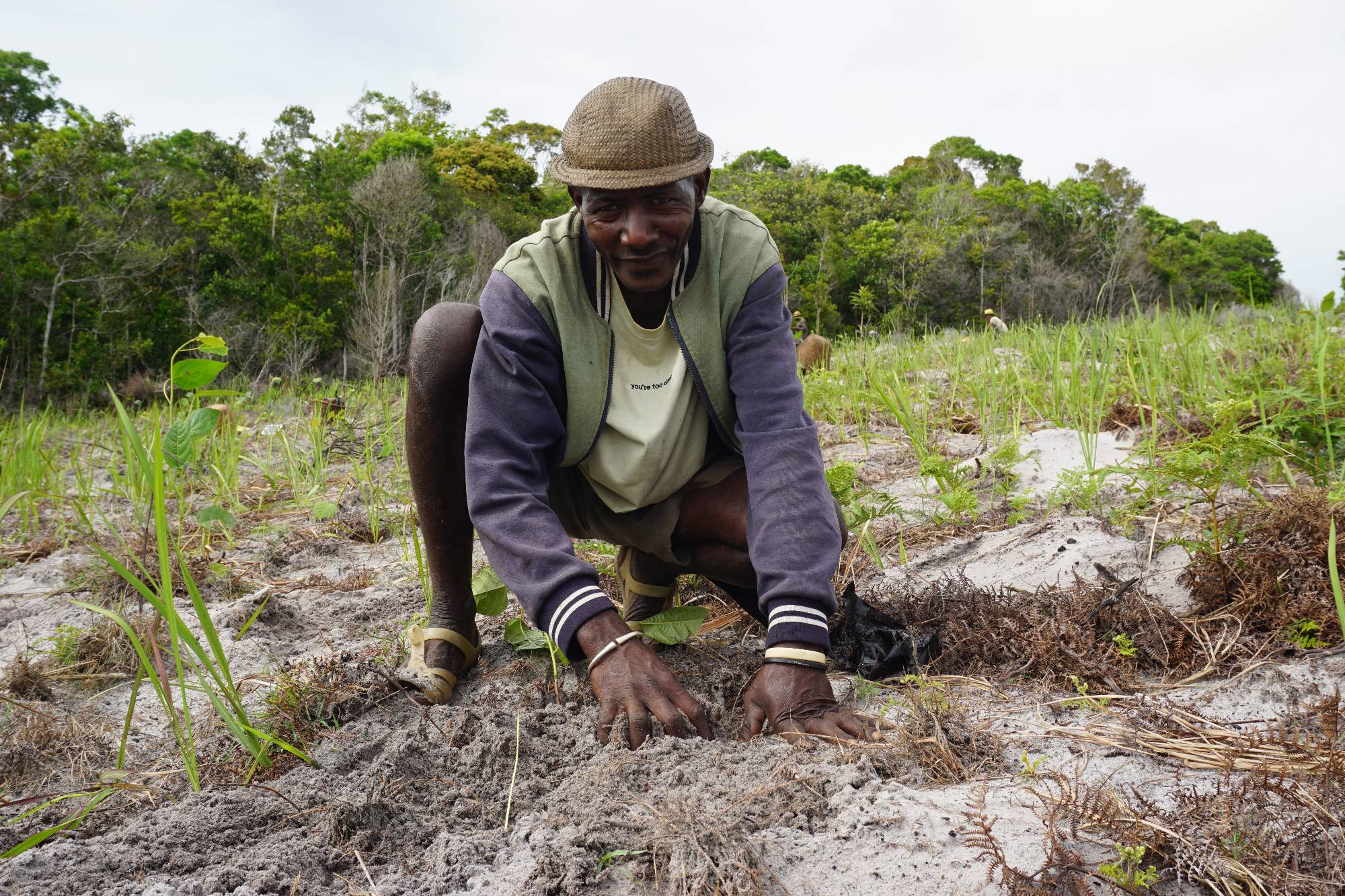 Community member planting