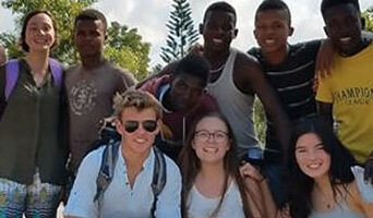 A volunteer group with local guides and team in Madagascar
